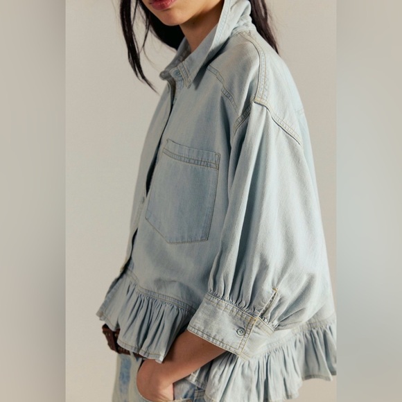 FREE PEOPLE Bailey Denim Shirt - Picture 4 of 14